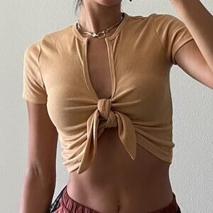 Tan Bandeau Crop Top